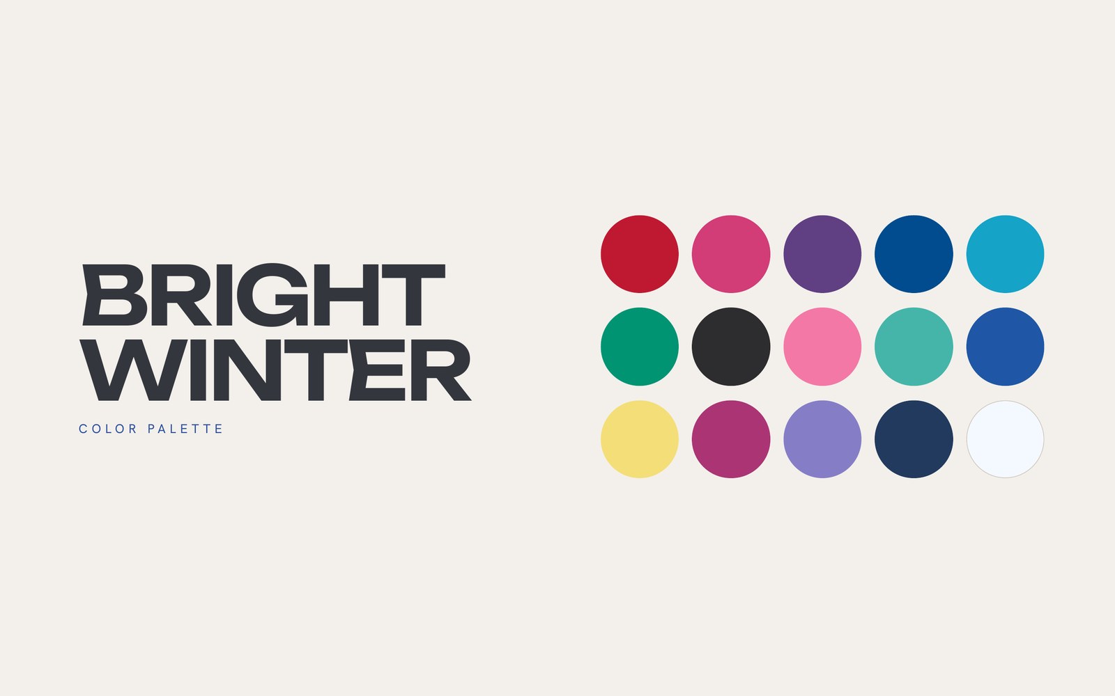 Bright Winter color palette cover from The Stylery's Complete Season Guide