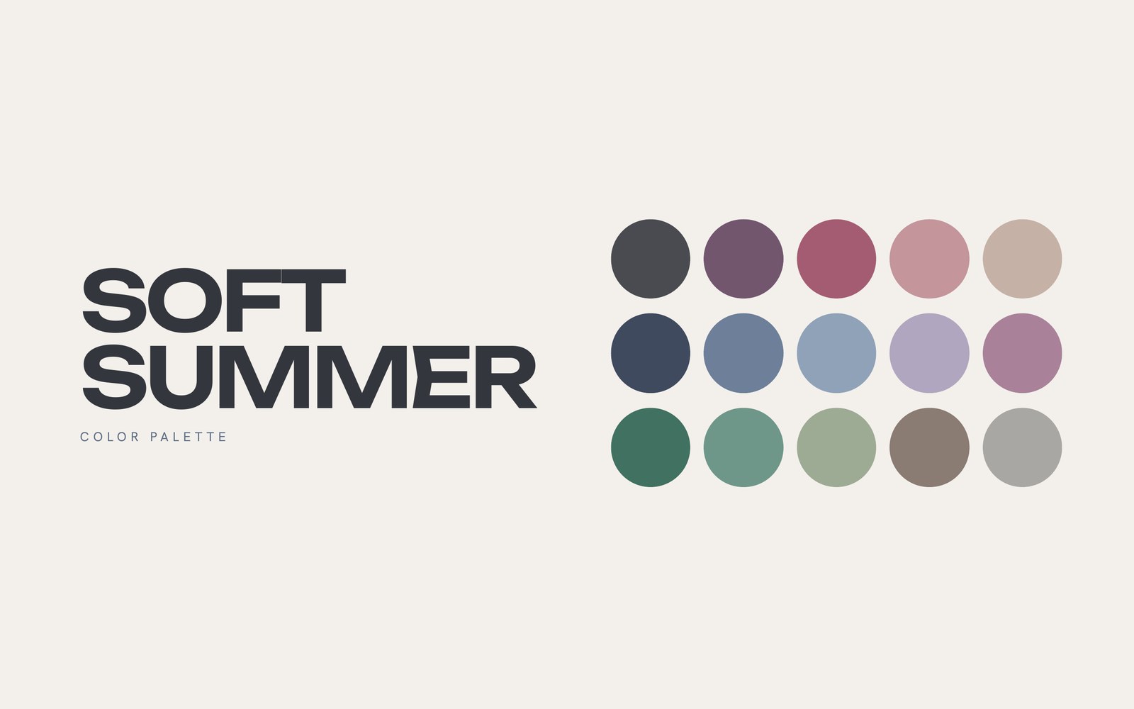 Soft Summer color palette cover from The Stylery's Complete Season Guide