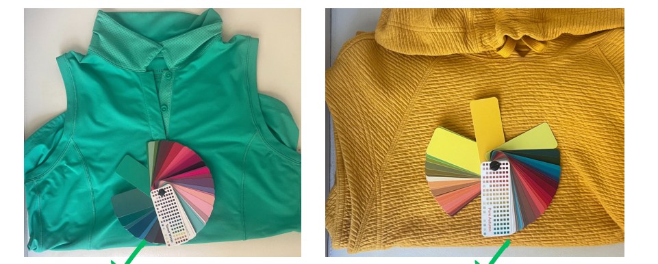 Two exact matches between clothing and swatch fans